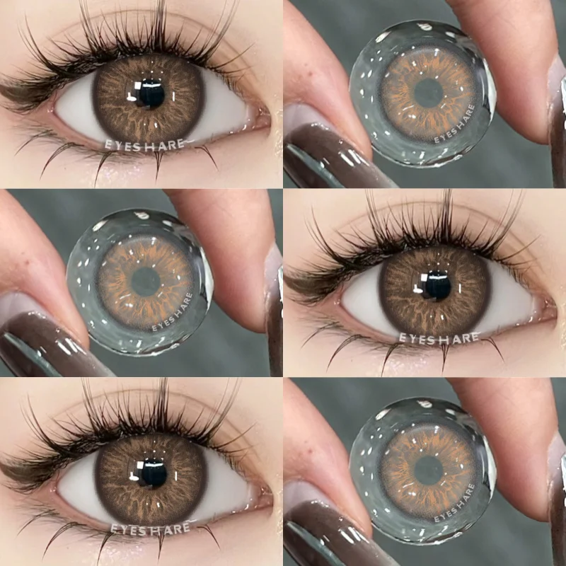 EYESHARE Kontaktlinsen in natürlicher Farbe für Augen, 1 Paar/2 Stück, braune Augenlinsen, graue Augenkontakte, violette Linsen, jährliche farbige Augenlinse – Detail 11
