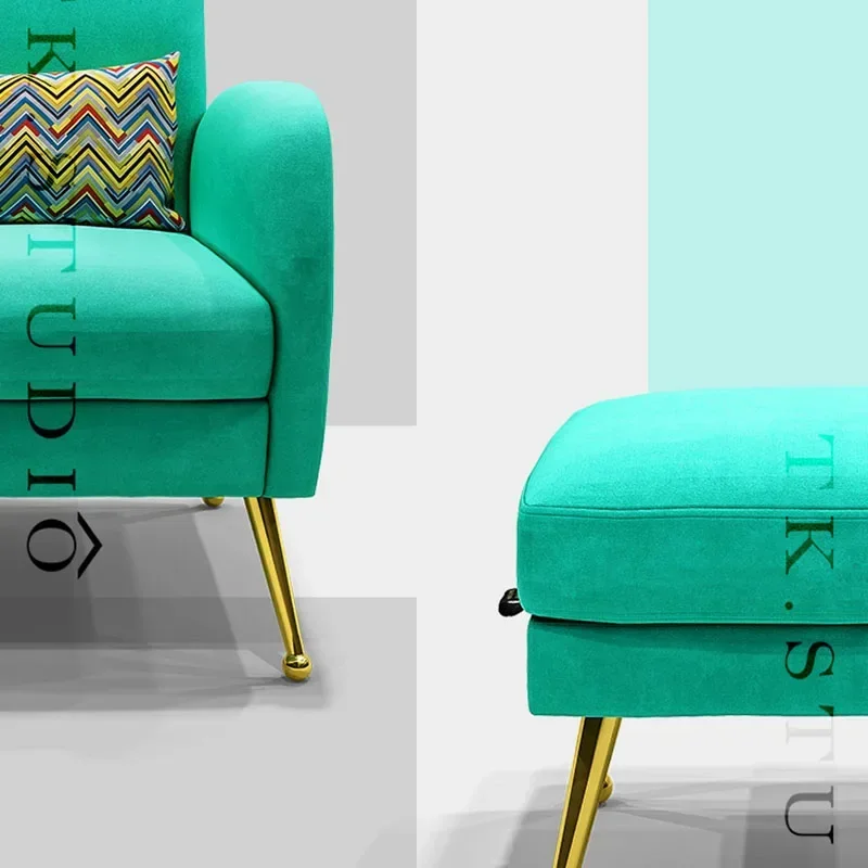 For Modern Fabric Velvet Small Sofa Chair Storage Bag Nordic Fashion Single Fabric Sofa