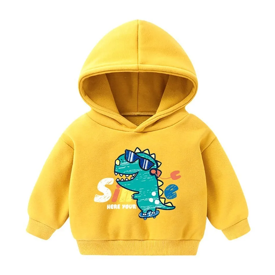 Baby Hoodie Children's Cute Cartoon Long-sleeved Plus Velvet Jacket Kids Winter Sweater Baby Girl Boy Sweatshirt 12M-6T