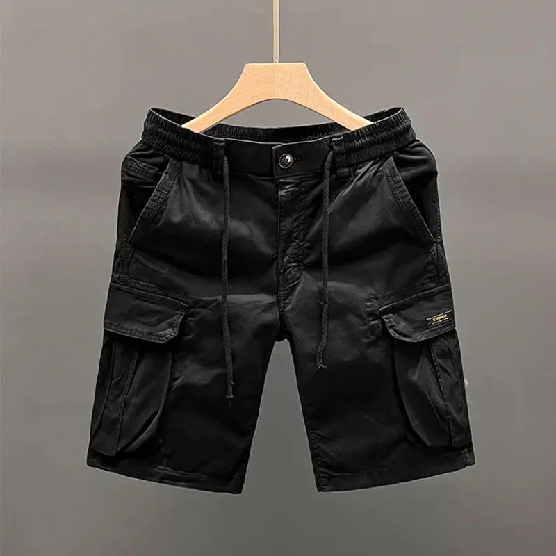 Men's Straight Leg Workwear Shorts Summer Casual Loose Fit Five Pocket Mid-Thigh Length Outerwear Polyester Cotton Blend - 5