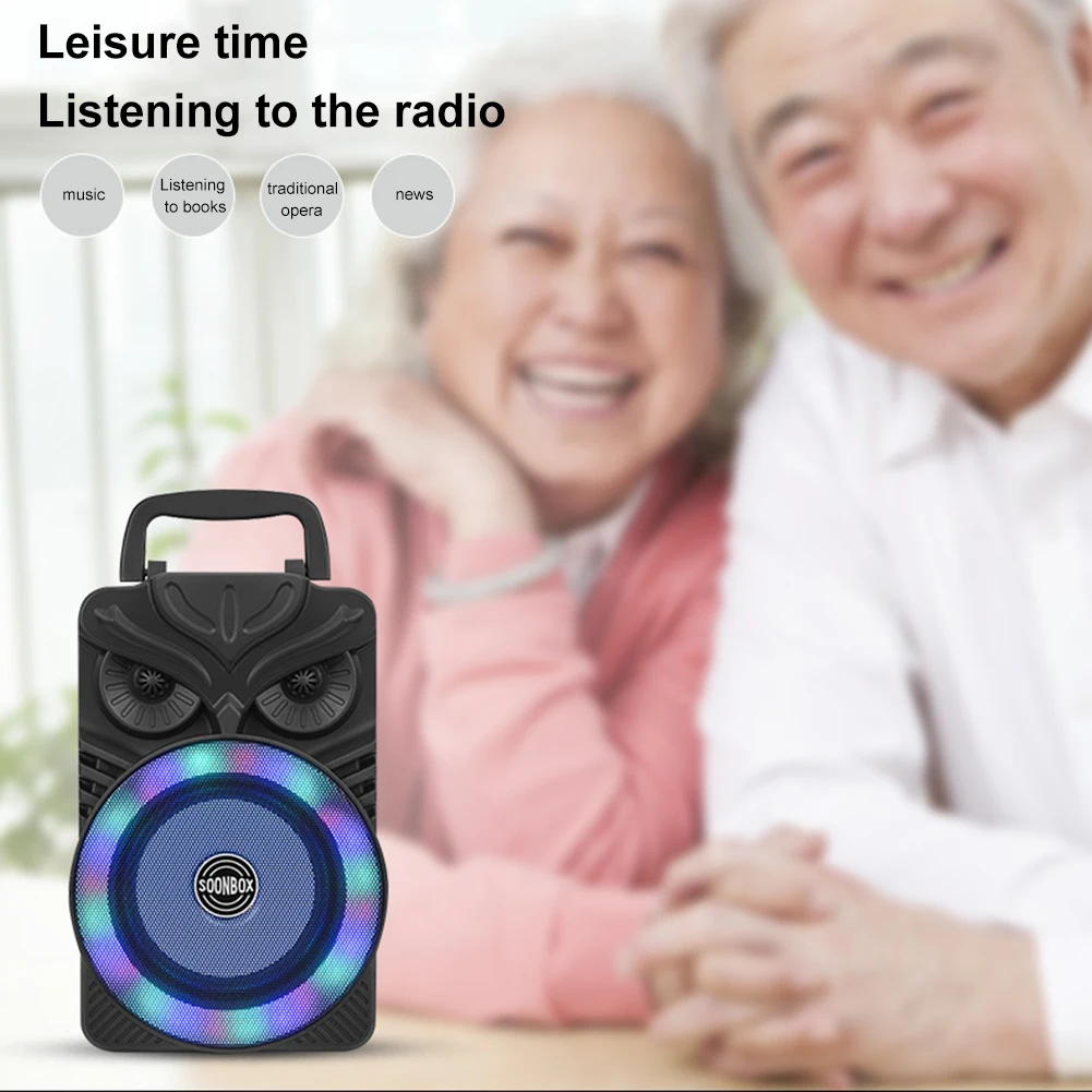 블루투스 호환 지지대 TF 카드, 야외 휴대용 음악 플레이어, RGB 라이트, HiFi 스테레오 서브우퍼, HIFI 라우드 스피커