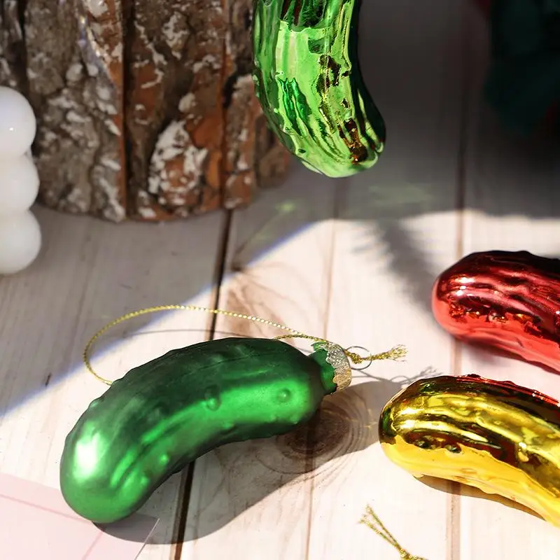 Pcs Creative Glass Cucumber Pendant, Christmas Tree Hanging Decoration