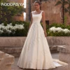 RODDRSYA Simple Satin Wedding Dress Elegant Square Neck A Line Bridal Gown robe de mariée Sleeveless Spaghetti Straps Custom 1