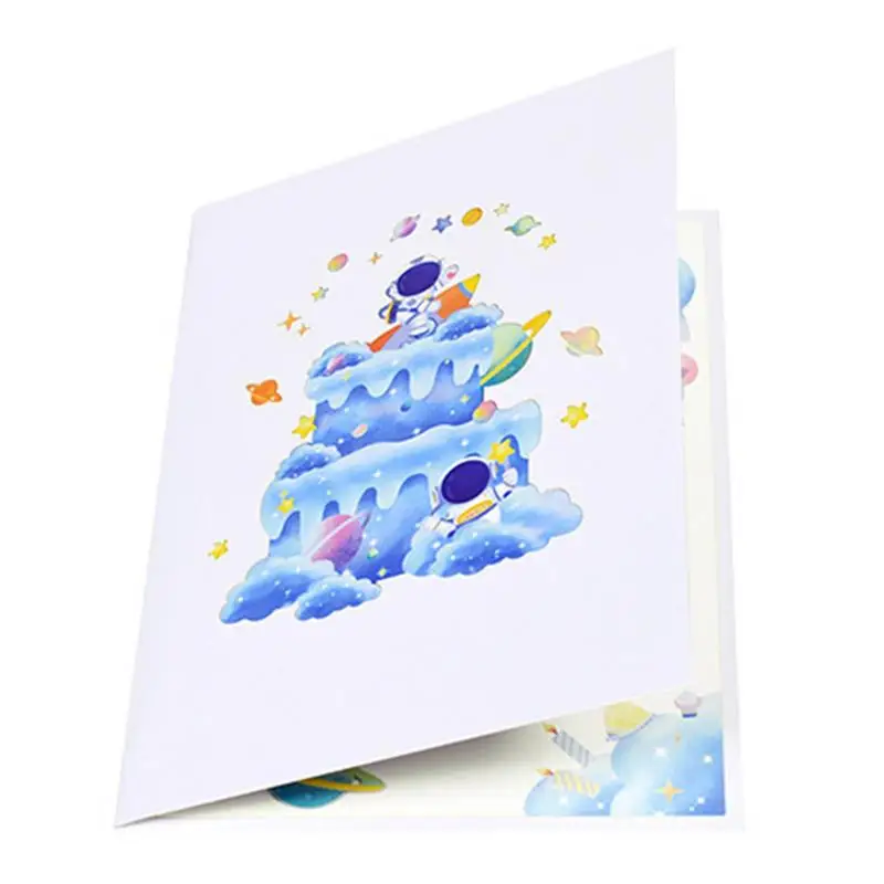 

Pop Up Cake Card Space Card 3D Greeting Cards Spaceman Greeting Card With Envelope Postcards Gifts For Kids Birthday
