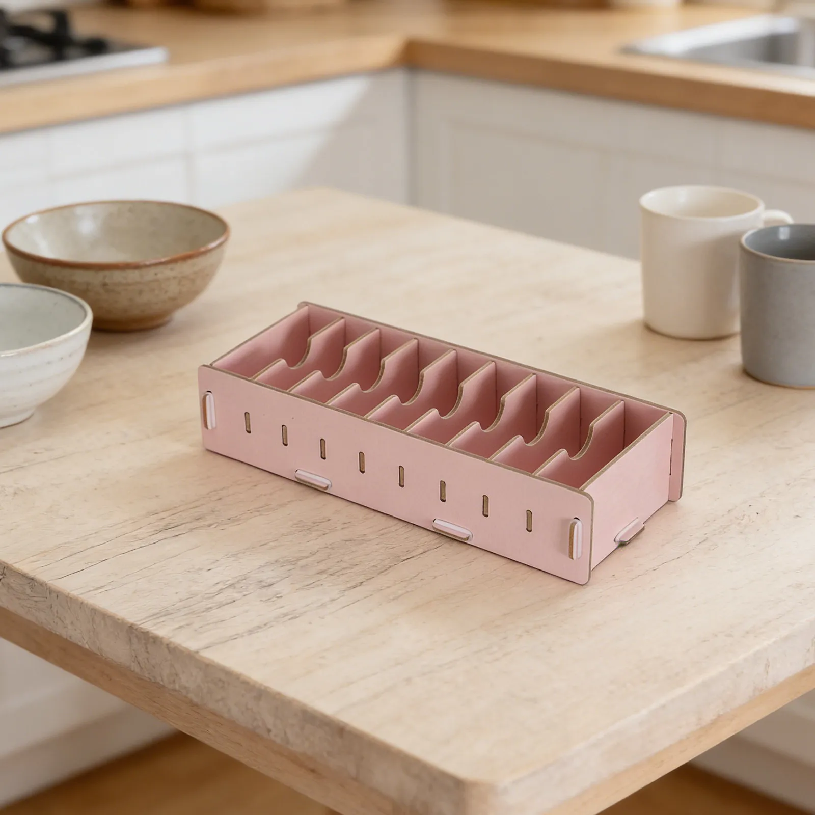 분리 가능한 칸막이가 있는 나무 명함 보관함, 이름 카드, 플래시 카드, 인덱스, 인사말 카드, 사무용품을 위한 데스크탑 카드 정리함