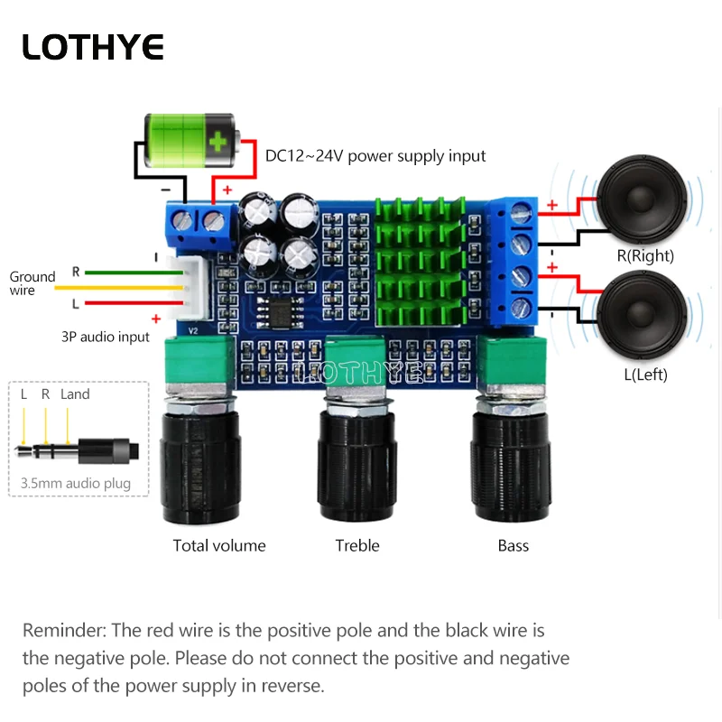 TPA3116D2 80W*2 Dual-channel Stereo High Power Digital Audio Power Amplifier Board Audio Power Amplifier Board