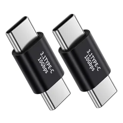 Dual Pack USB C to C Adapter - High - Speed 10Gbps Data Transfer (Black)