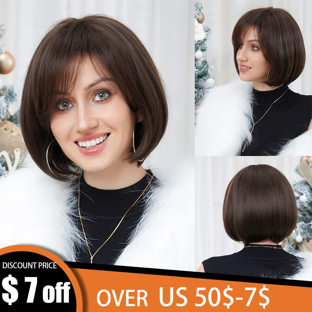 dark-brown-bob-wig-straight-synthetic-blend-human-hair-wigs-with-bangs-for-women-daily-cosplay-use-heat-resistant-blend-hair-wig