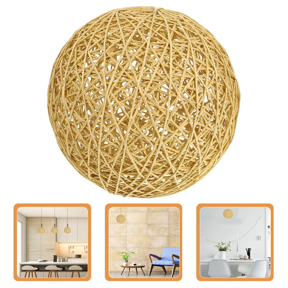 

Rattan Rustic Style Lamp Shade Woven Lampshades Light Fixture Wicker Cover Cotton Linen Home Hanging Boho Pendant Lamp Cover