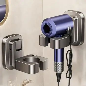 H4GE ที่สะดวกสบายคัพแฮร์ที่เก็บเครื่องอบผ้าชั้นวางสำหรับห้องน้ำหรือห้องนอน 1