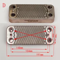 เครื่องแลกเปลี่ยนความร้อนรองแผ่นเหล็กสแตนเลสสากลสําหรับหม้อต้มแก๊สติดผนัง 10 12 14 ชั้น 1 ชิ้น 6