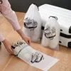 5/1PCS Drawstring Dag Storage Tote Plastic Bags For Store Reusable Transparent Waterproof Shoe Organizers Outdoors For Traveling 2