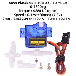 High - Performance Micro Servo Motor Set for RC Aircraft and Models (SG90 180 plastic)