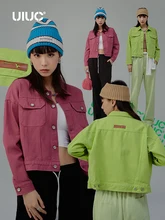 

UIUC Luck Color Cotton Jackets for Woman 2022 Spring Korean Style Basic Solid Casual Jacket Teen Girls Loose Coats
