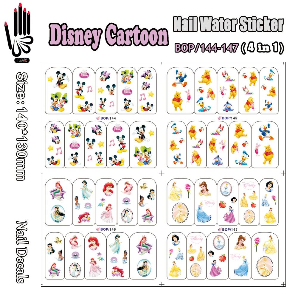 Disney Nail Sticker Bop144147 Mickey Princess Nail Art Water Sticker