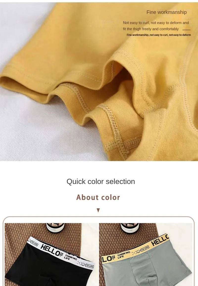 Box shorts Persönlichkeit Boxer Sport weich sexy atmungsaktive Männer Unterhosen Herren Höschen große Höschen Unterwäsche Unterwäsche – Detail 7