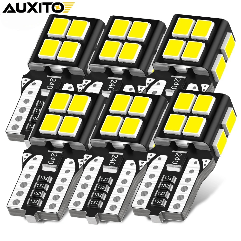 AUXITO 194 LED Light Bulb 6000K White 168 2825 W5W T10 Wedge 24