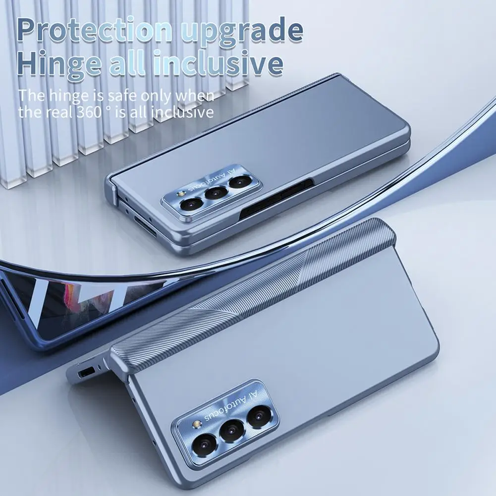

Чехол для Samsung Zfold 5, прозрачный с S-ручкой, закаленный, полностью защищающий, складной, твердый, магнитный, цветная пленка, защитный шарнир T5H4