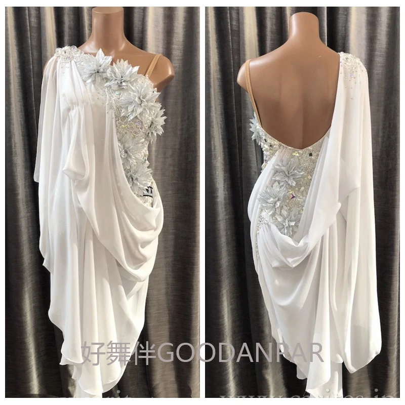 Latin dancing dress for competition Latin dancewear ballroom dancing costume rhinestones color