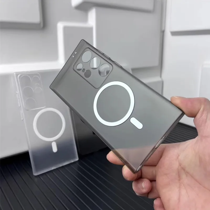 Ultra Thin Matte Clear Magnetic Wireless Charging Case - PC Hard Cover