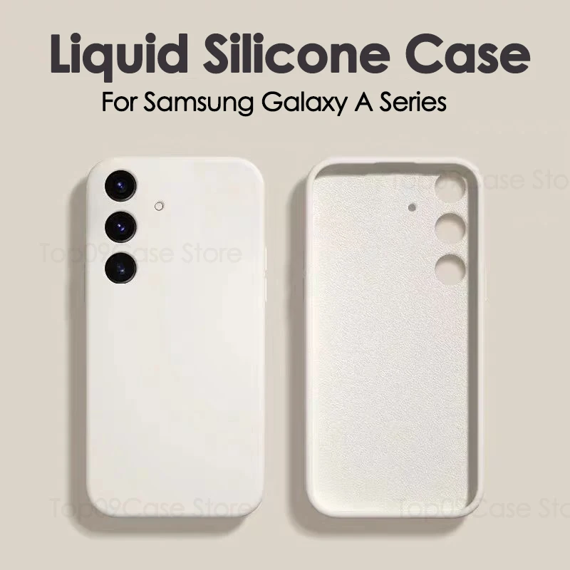 New Color Liquid Silicone Phone Case For Samsung Galaxy A55 5G Screen Protective Cover Funda For Samsung A35 A15 A54 A34 A14 A55