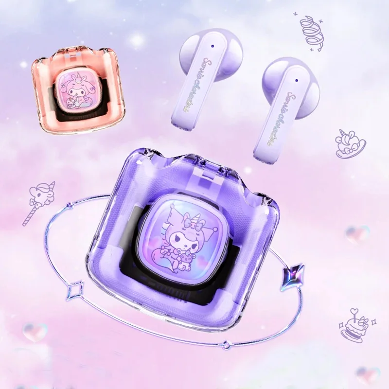 

Sanrio Space Capsule Bluetooth-наушники Kuromi Kawaii Беспроводные наушники с шумоподавлением Cinnamoroll My Melody Подвеска подарок