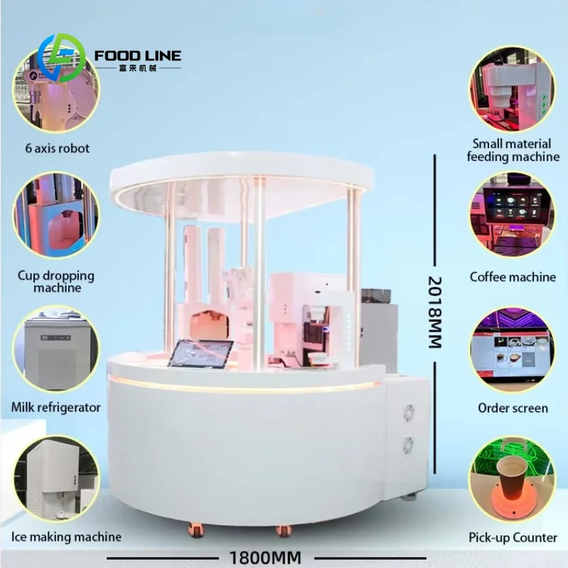 Robot Barista Personalizzato a 6 Assi in Acciaio Inossidabile, Distributore Automatico di Caffè Semi-Automatico, Attrezzatura Commerciale per la Preparazione del Caffè - immagine 4