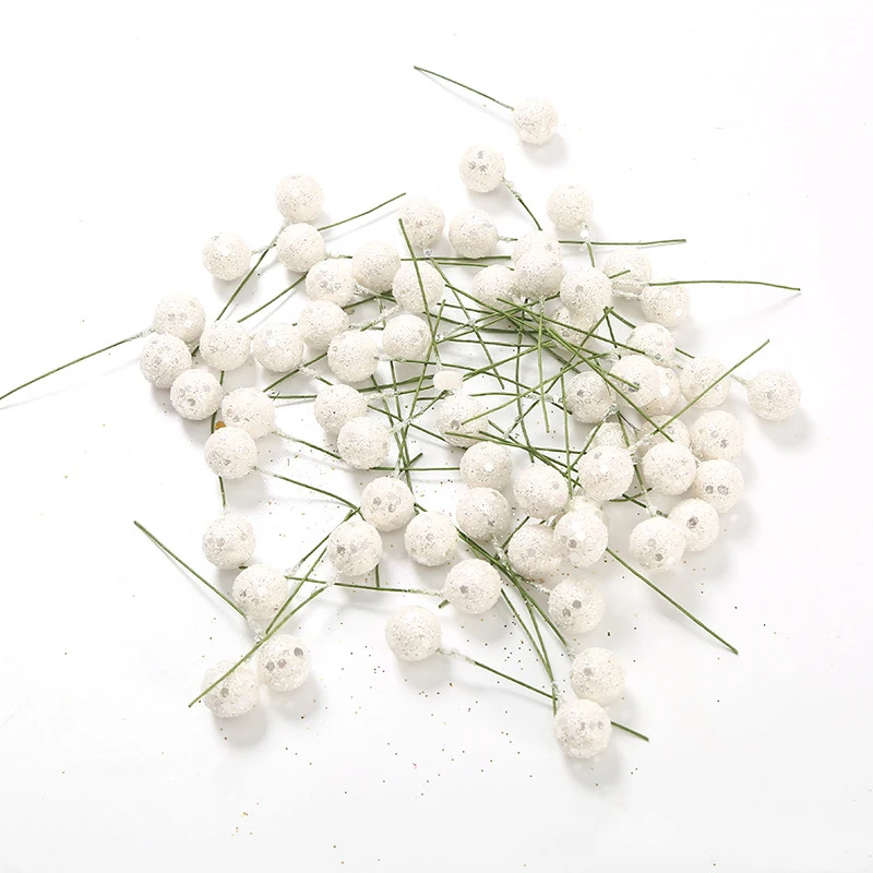 50/100 Teile/los Berry Künstliche Blumen für Wohnkultur Weihnachten Baum Weihnachten Party Dekoration Kuchen Geschenk Box Ornamente Zubehör – Detail 12