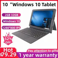 2025 New Windows 10 Tablets 10.1 Inch 2GB RAM 32GB ROM Quad Core Processor Bluetooth-Compatible HD IPS Screen Dual Camear Tablet 1