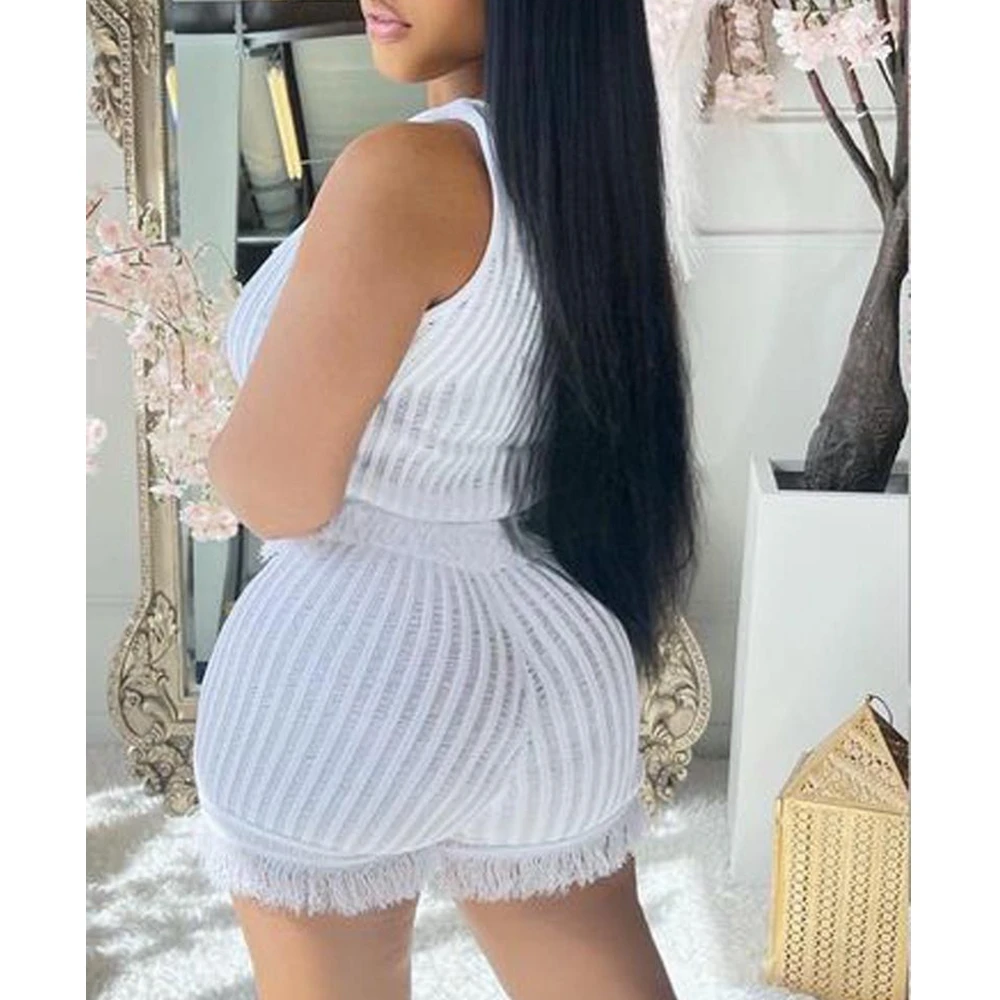 

Женский комплект из 2 предметов Wepbel, пикантный топ с U-образным вырезом и шорты, жилет с U-образным вырезом