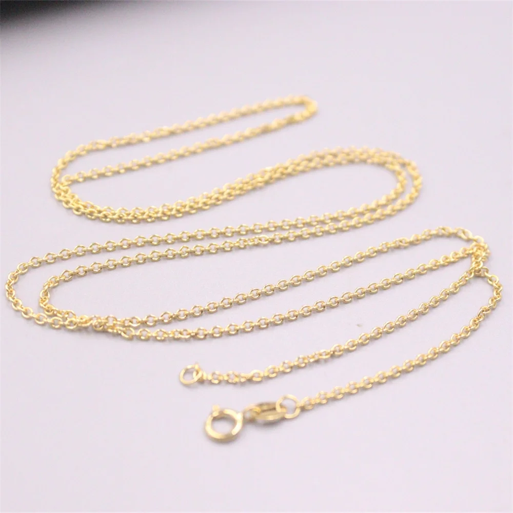 

Pure 18K Yellow Gold Chain Women 1.6mm O Link Necklace 4.3-4.5g 25.9inch