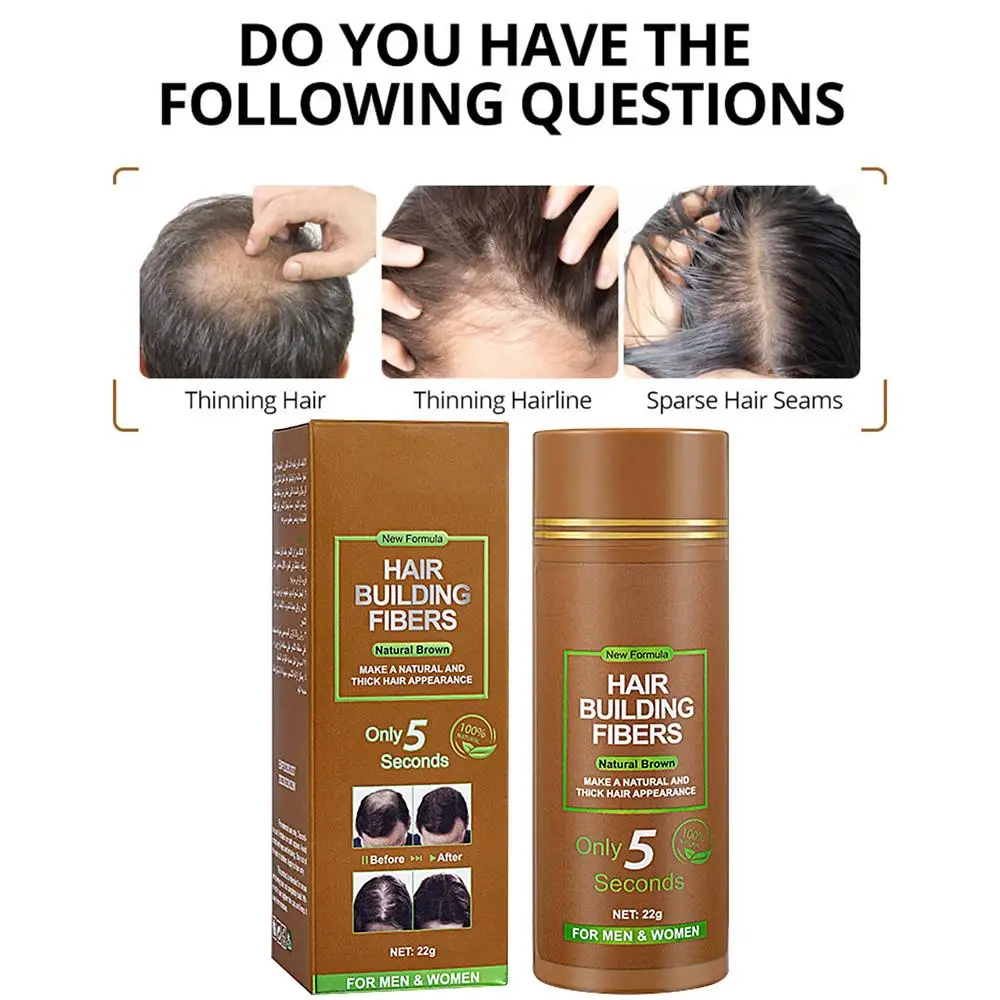 Description Picture 6 of itembrown Hair Fibers Regrowth Powders Keratin Applicator Hair Building Fibers Spray Pump Hair Growth Products Beauty Health 22g