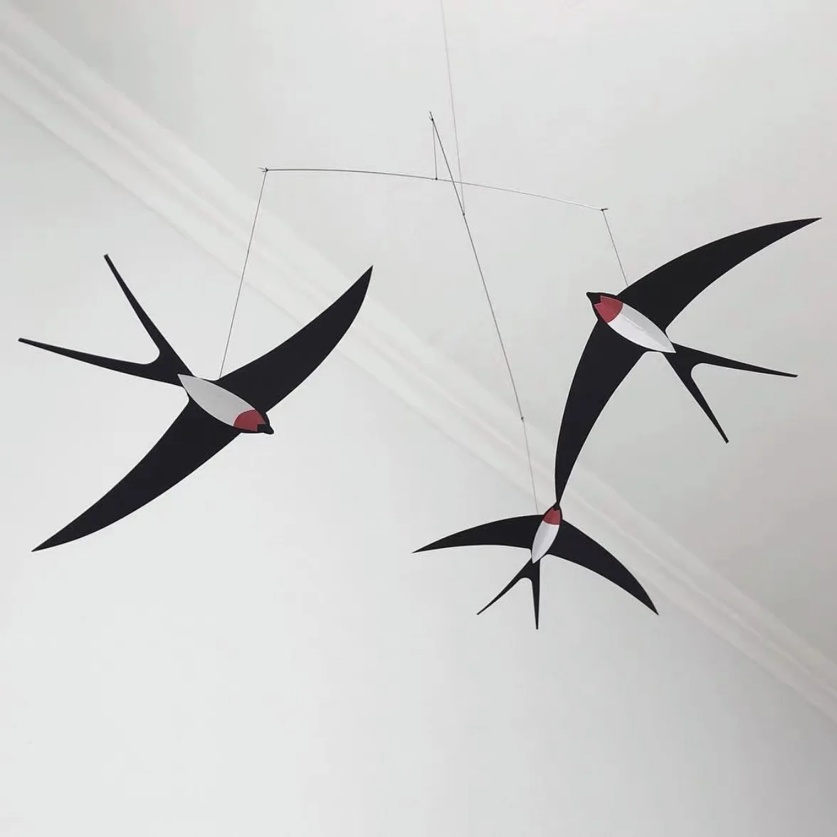 Paper Angel Rotary Wind Bell Pendant, Nordic Baby Bed Bell, Danish Swallow Balanced Aerial 2