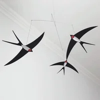 Paper Angel Rotary Wind Bell Pendant, Nordic Baby Bed Bell, Danish Swallow Balanced Aerial 2