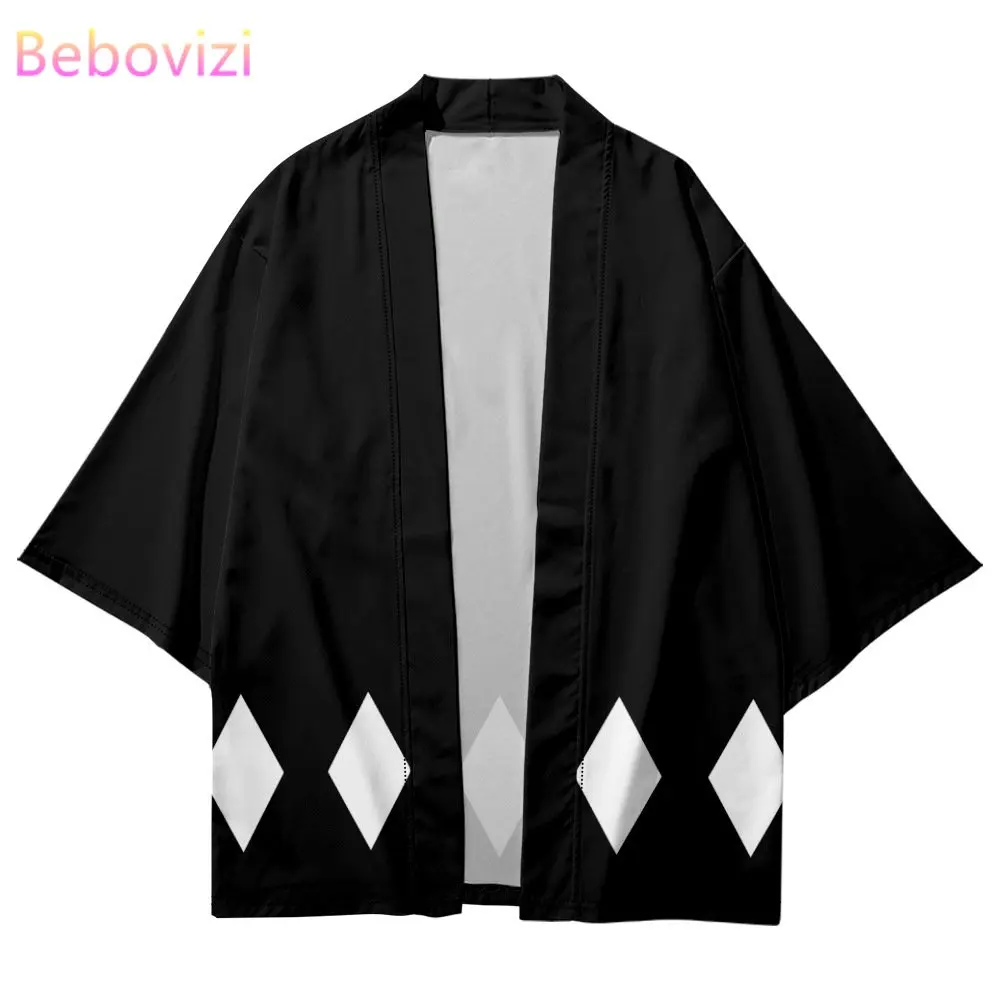 New Design Samurai Traditional Black Kimono Japanese Women Men Beach Cardigan Yukata Fashion Cosplay Haori Shirts Top