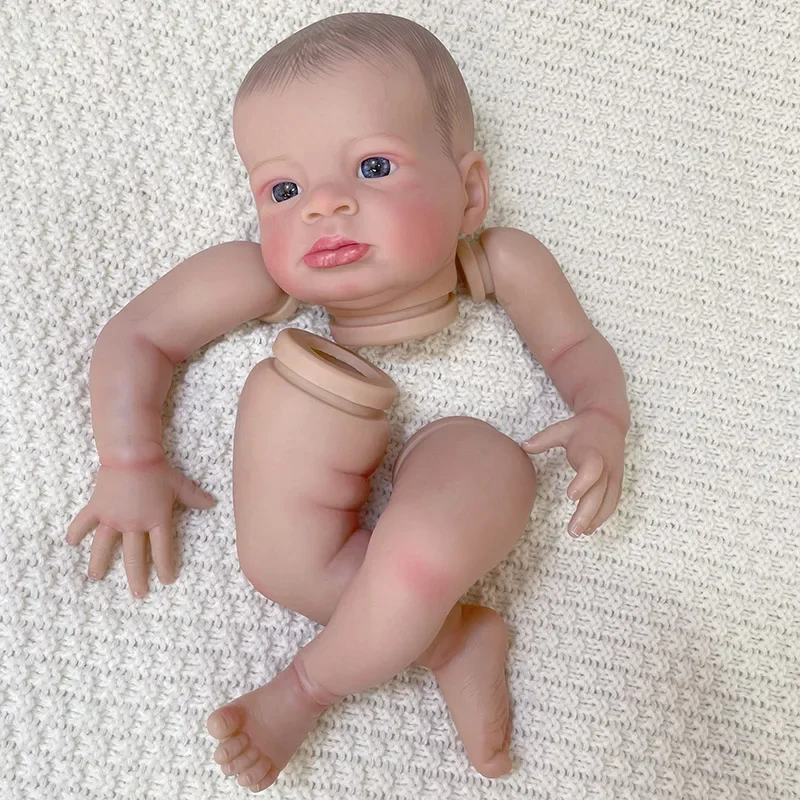 

21inch Already Painted Reborn kits Lanny Unassembled Lifelike Baby 3D Painted Skin with Visible Veins Cloth Body Included