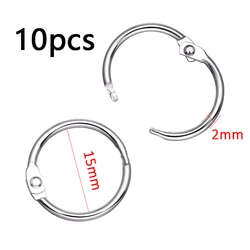 Metal Ring Binder Key Rings for DIY & Office Binding Projects (Set of 2-10) (10pcs 15mm)