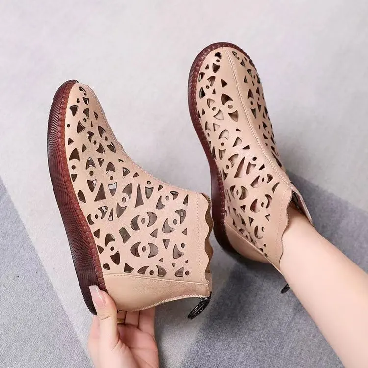 2023Women's Sandals Spring Summer Sandals Women's Breathable Hole Boots Flat Soft Non-slip Comfortable Shoes Sandalias De Mujer