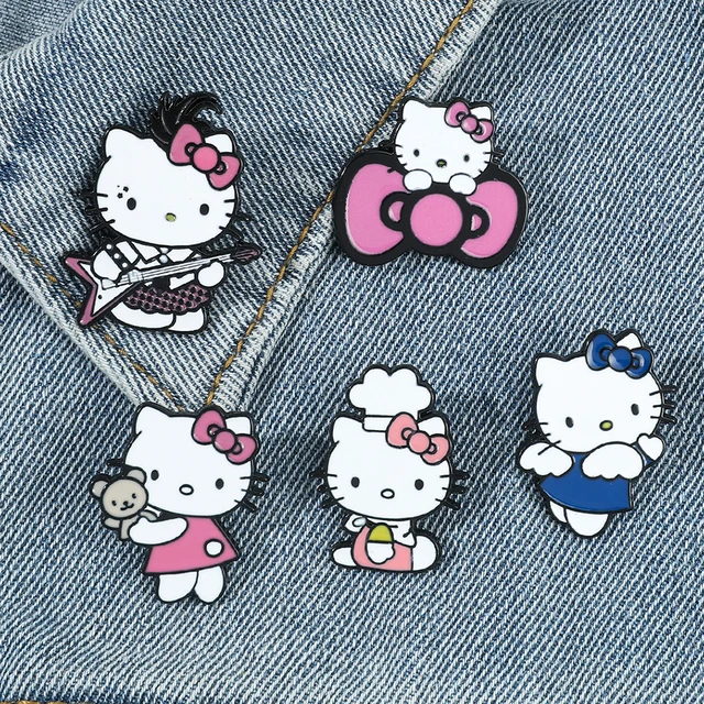 Hello Kitty Enamel Pin Sanrio for Lapel Backpacks Bags Cute Face