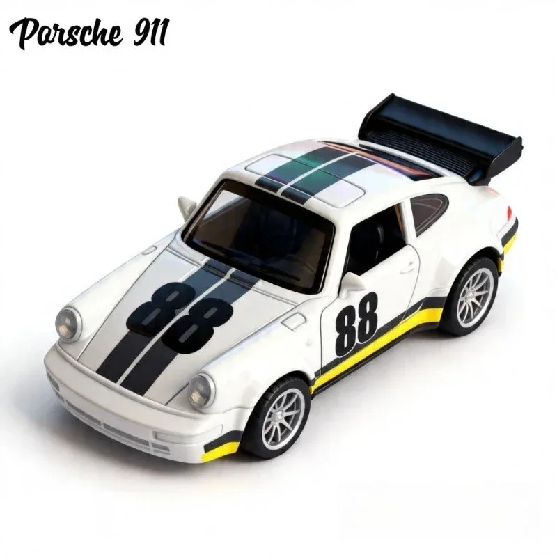 Classic Diecast Pull-Back Sports Coupe with Functional Openable Doors and Sleek Vintage Racing Design