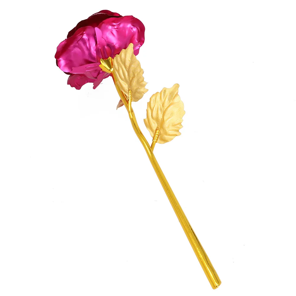 24K Gold Foil Multi-Color Artificial Rose - Elegant Floral Décor