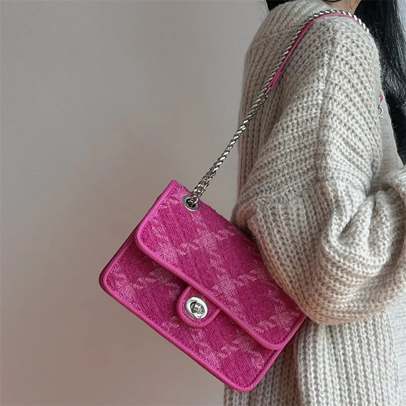 white shoulder bag Rose Pink Women Lock Shoulder Bags Luxury Plaid Ladies Small Square Crossbody Bag Fashion Design Female Clutch Purse Handbags best designer shoulder bags