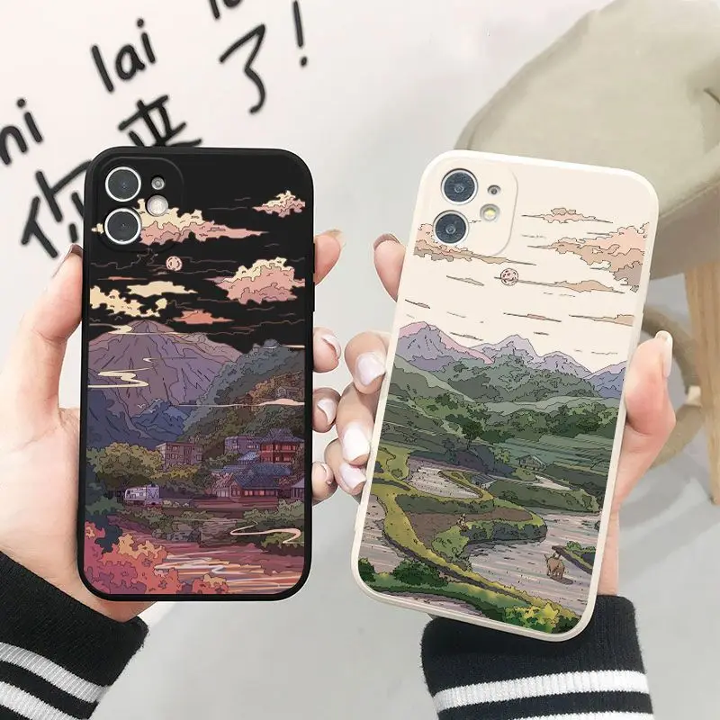 Vintage Oil Painting Scenery Clear Phone Case For iPhone 14 Pro Max 11 12  13 Pro Max XR XS Max 7 8 Plus X Shockproof Soft Bumper - AliExpress