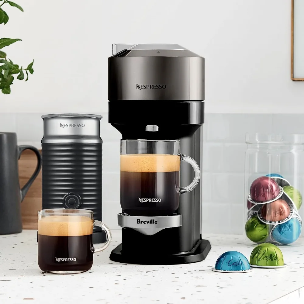 Deluxe Espresso Maker, with Milk Frother, Black, Making Multi Style Coffee, One Click Operation, Capsule Coffee Machine 6