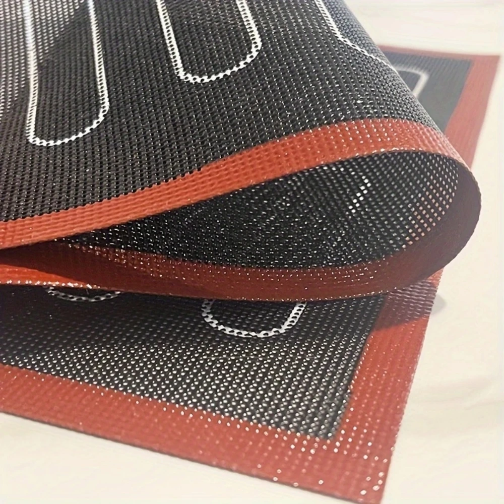 Double Sided Printing Hollow Out Biscuit Design Non-stick Perforated Baking Mat Noodle Kneading Mat 1pc Camping Holiday Gifts