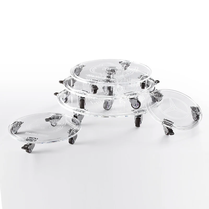 

Torus Flower Pot Base Fan Transparent Acrylic Mobile Tray Flat Wheel Square Round Purifier Bracket