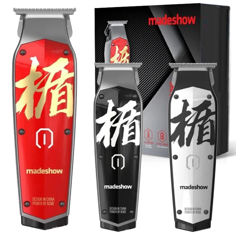 Newest Madeshow M11 Professional Finishing Hair Clipper Carved Hair Trimmer for Men Rechargeable Hair Cutting Machine Haircut kemei km 1949 professional finishing hair clipper men electric cordless hair trimmer t blade carving bald head hair cut machine