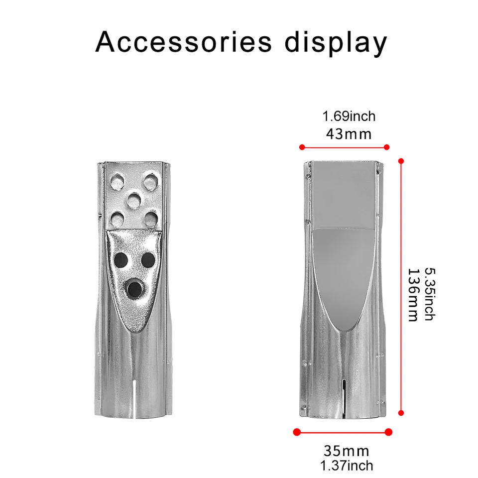 Kit 8 Ugelli Per Pistola Ad Aria Calda - 35mm, Per Stazione Di Saldatura, Acciaio Inox