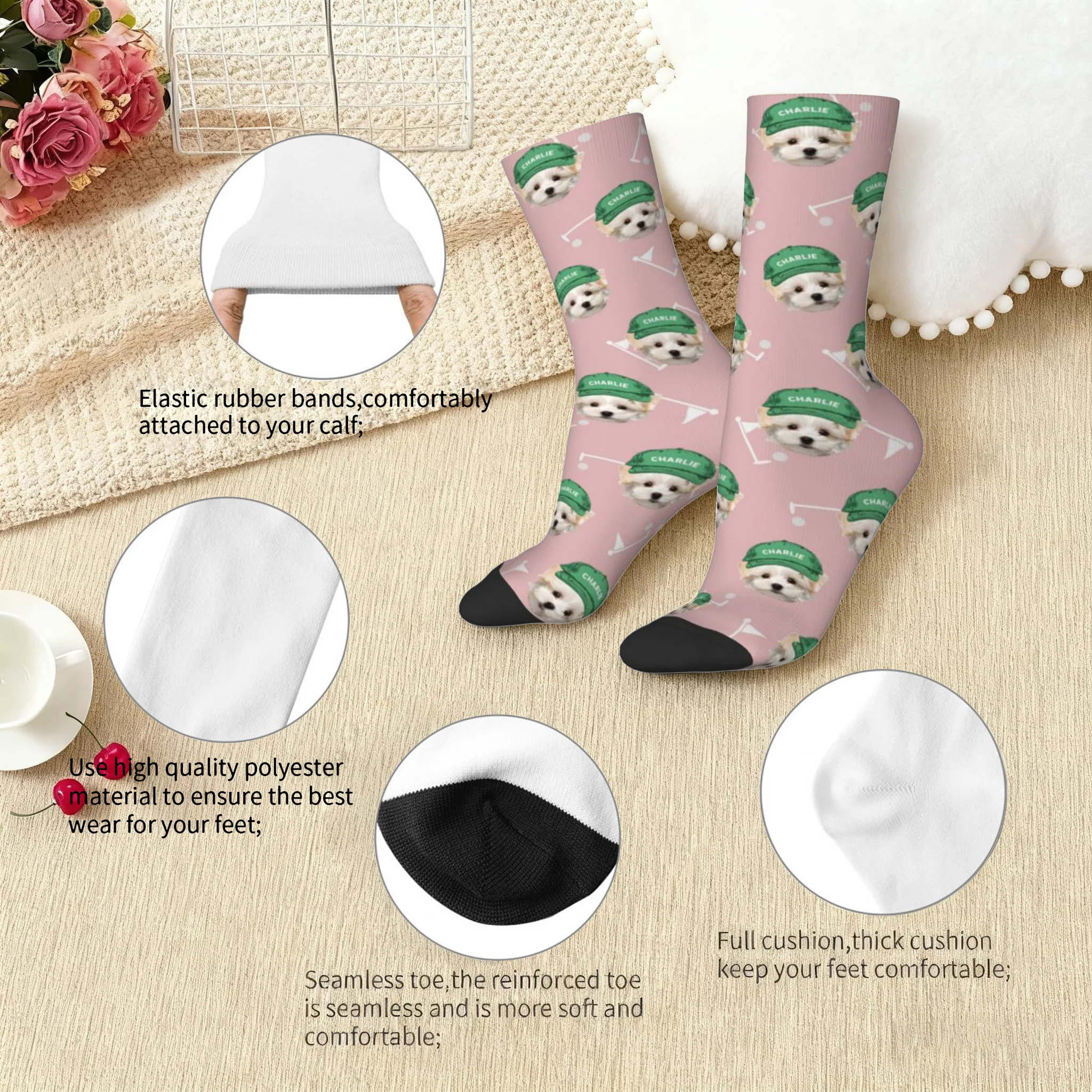 Personalized Pet Photo Socks - Custom Gift for Pet Lovers, Cat & Dog Dads