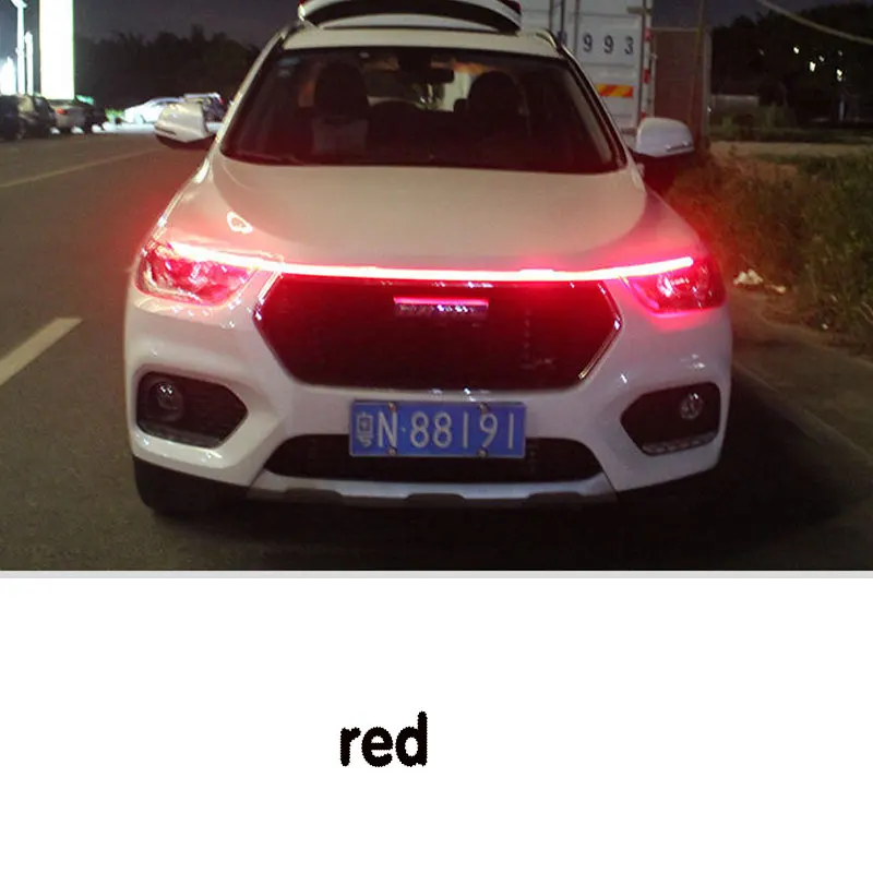 thumbnail image 1 of Tira de luces LED diurnas para capó de automóvil Guía para capó de motor de automóvil Lámpara ambiental decorativa Luces diurnas para maletero de automóvil modificadas de 12 V, 1 of 5